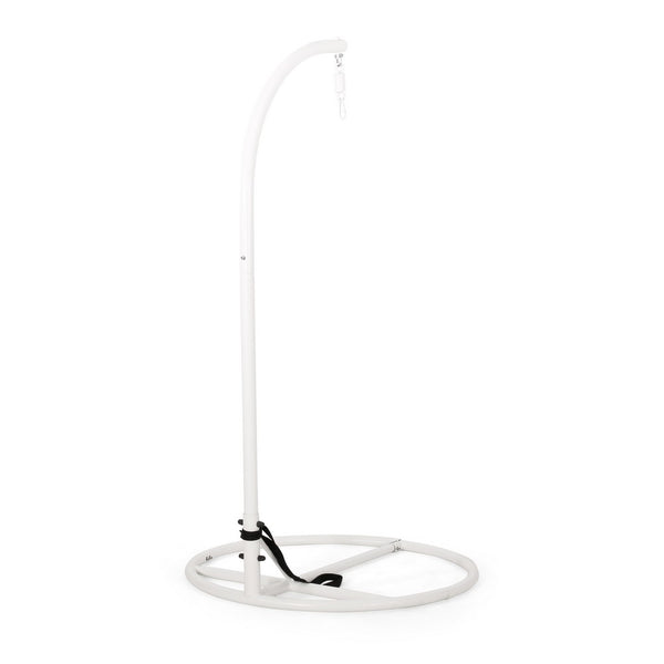 Hanging Hammock Chair Stand, 80 Inch Tall White Iron Frame Hanger Base - BM323833