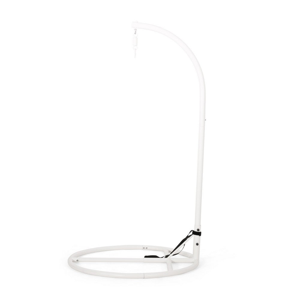 Hanging Hammock Chair Stand, 80 Inch Tall White Iron Frame Hanger Base - BM323833
