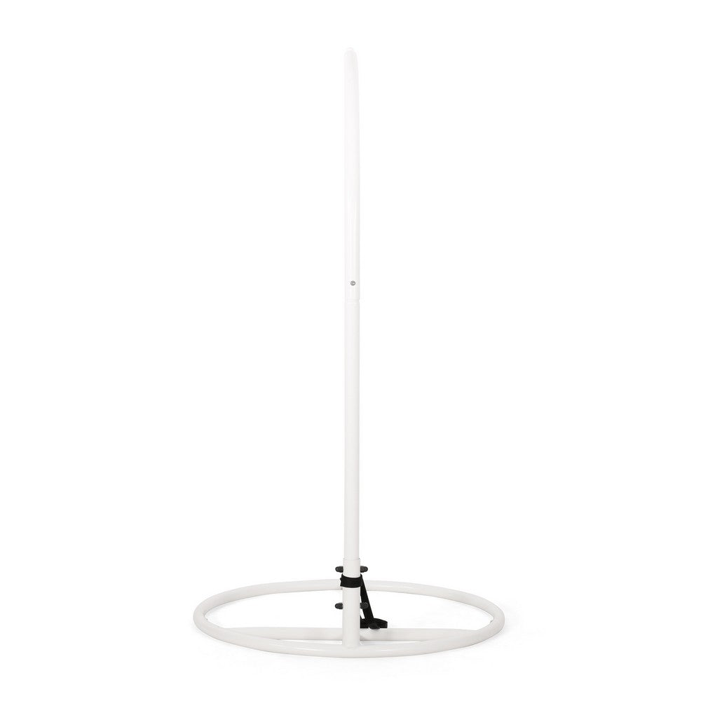 Hanging Hammock Chair Stand, 80 Inch Tall White Iron Frame Hanger Base - BM323833