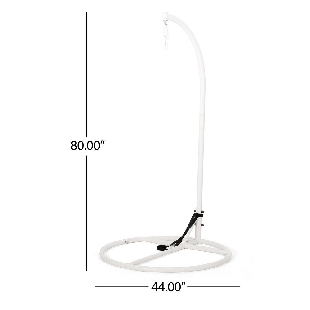 Hanging Hammock Chair Stand, 80 Inch Tall White Iron Frame Hanger Base - BM323833
