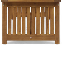 Gerry Outdoor Coffee Table, 40 Inch Rectangular Slat Brown Acacia Wood - BM323834