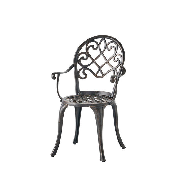 Outdoor Bistro Table Set with 2 Chairs and an Ice Bucket, Coppertone - BM323848