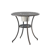 Outdoor Bistro Table Set with 2 Chairs and an Ice Bucket, Coppertone - BM323848