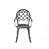 Outdoor Bistro Table Set with 2 Chairs and an Ice Bucket, Coppertone - BM323848