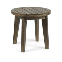 Outdoor Side End Table, Slatted, Tapered Legs 16 Inch Gray Acacia Wood - BM323850