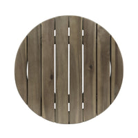 Outdoor Side End Table, Slatted, Tapered Legs 16 Inch Gray Acacia Wood - BM323850