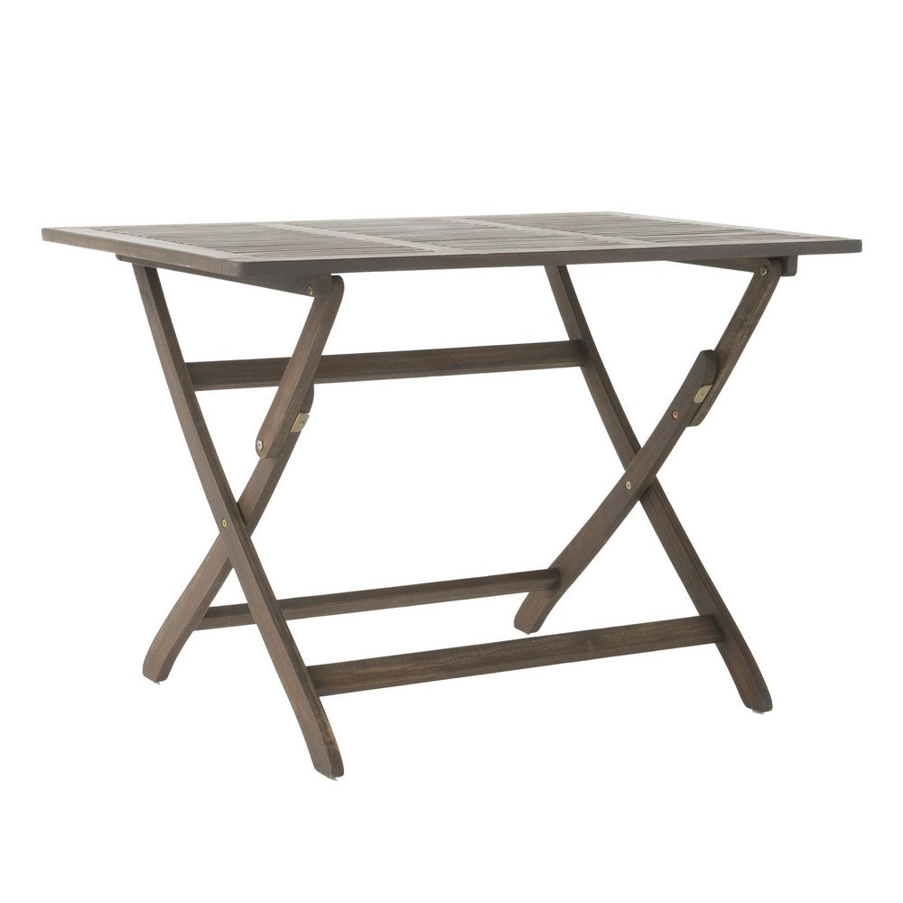 Cami Outdoor Foldable Bistro Table, 44in Rectangular Gray Acacia Wood - BM323854