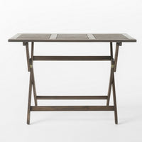 Cami Outdoor Foldable Bistro Table, 44in Rectangular Gray Acacia Wood - BM323854