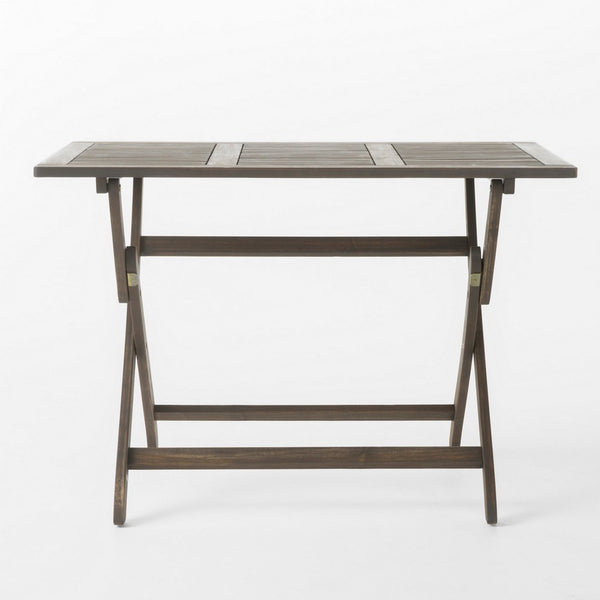 Cami Outdoor Foldable Bistro Table, 44in Rectangular Gray Acacia Wood - BM323854