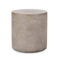 Outdoor Side Table, 16 Inch Round, Elegant Light Gray Faux Cement - BM323857