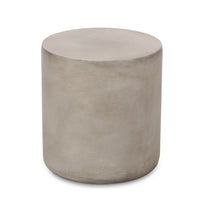 Outdoor Side Table, 16 Inch Round, Elegant Light Gray Faux Cement - BM323857
