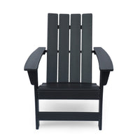 Elisa Outdoor Adirondack Chair, Waterfall Front, Slatted, Black Finish - BM323863