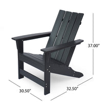 Elisa Outdoor Adirondack Chair, Waterfall Front, Slatted, Black Finish - BM323863