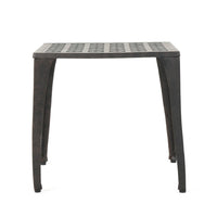 Outdoor Side Table, Open Cut Out Top and Curved Legs, 18 Inch Bronze - BM323865