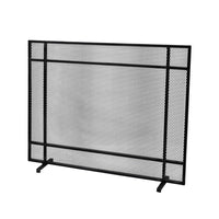 Hype Fireplace Screen with Mesh, Single Panel, Black and Silver - BM323884