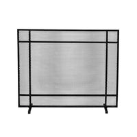 Hype Fireplace Screen with Mesh, Single Panel, Black and Silver - BM323884
