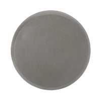Outdoor End Table, 16 Inch Round Gray Faux Concrete w White Pattern - BM323898