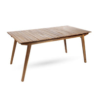Outdoor Dining Table, 69 Inch Slatted Rectangular, Brown Acacia Wood - BM323902