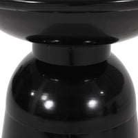 Side End Table Set of 2, Round Taper Top, Pedestal Base, Black Metal - BM323904
