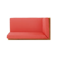 Juna Outdoor Left  Arm Bench, Cross-Back Open Slat, Red, Acacia Wood - BM323906