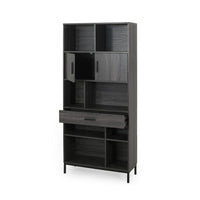 Eby Cube Bookcase, 6 Storage Spaces, Drawer, Cabinet 67 Inch Dark Gray - BM323916