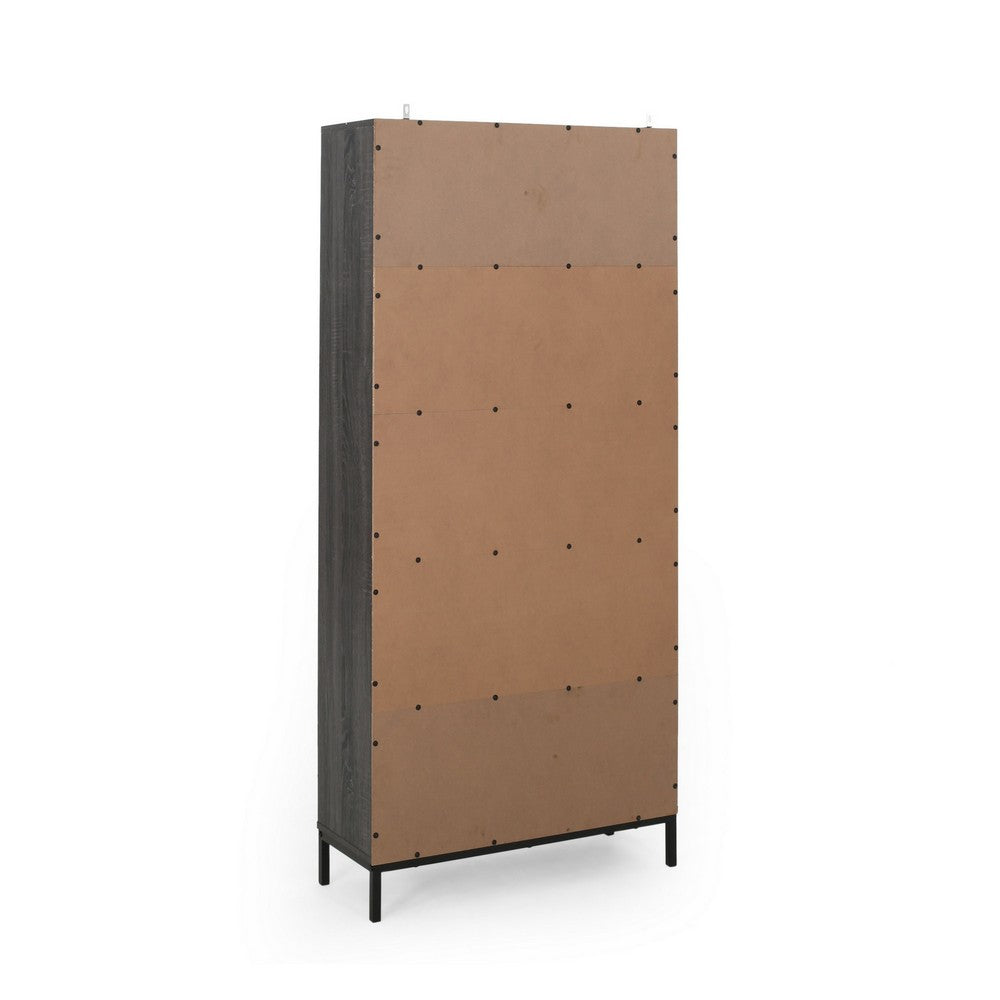 Eby Cube Bookcase, 6 Storage Spaces, Drawer, Cabinet 67 Inch Dark Gray - BM323916
