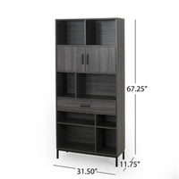 Eby Cube Bookcase, 6 Storage Spaces, Drawer, Cabinet 67 Inch Dark Gray - BM323916