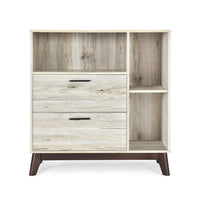 Bara Accent Cabinet 36 Inch, 3 Spaces, 2 Drawers, Rustic Beige, Brown - BM323923