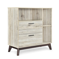 Bara Accent Cabinet 36 Inch, 3 Spaces, 2 Drawers, Rustic Beige, Brown - BM323923