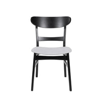 Cole Dining Chair Set of 2, Curved Open Back, Gray Padded Seat, Black - BM323931