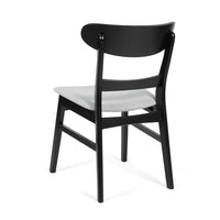 Cole Dining Chair Set of 2, Curved Open Back, Gray Padded Seat, Black - BM323931