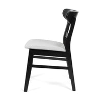 Cole Dining Chair Set of 2, Curved Open Back, Gray Padded Seat, Black - BM323931