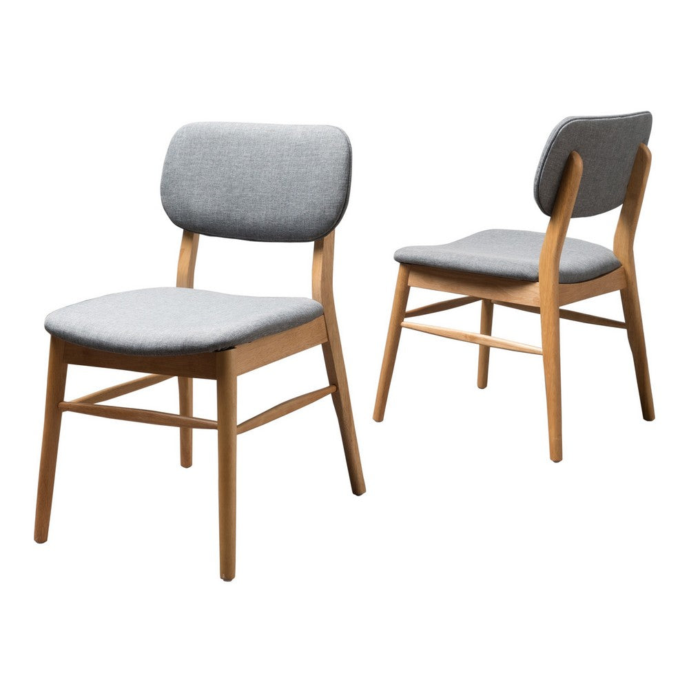 Cota Side Chair Set of 2, Gray Padded Back and Seat, Natural Brown - BM323933