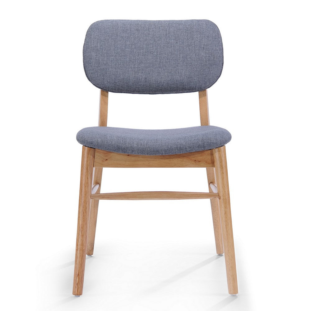Cota Side Chair Set of 2, Gray Padded Back and Seat, Natural Brown - BM323933