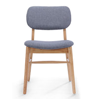 Cota Side Chair Set of 2, Gray Padded Back and Seat, Natural Brown - BM323933