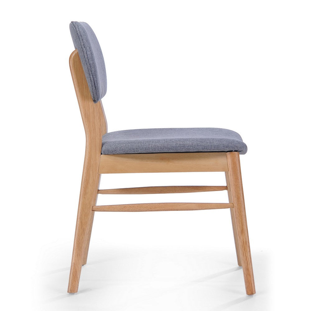 Cota Side Chair Set of 2, Gray Padded Back and Seat, Natural Brown - BM323933