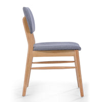 Cota Side Chair Set of 2, Gray Padded Back and Seat, Natural Brown - BM323933