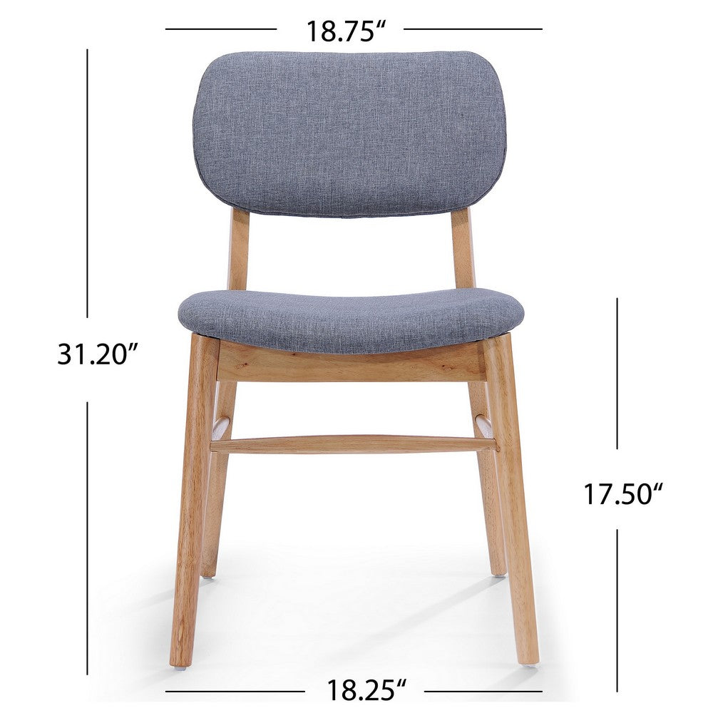 Cota Side Chair Set of 2, Gray Padded Back and Seat, Natural Brown - BM323933