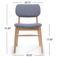 Cota Side Chair Set of 2, Gray Padded Back and Seat, Natural Brown - BM323933