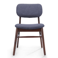 Cota Side Chair Set of 2, Dark Gray Padded Back and Seat, Rich Brown - BM323934