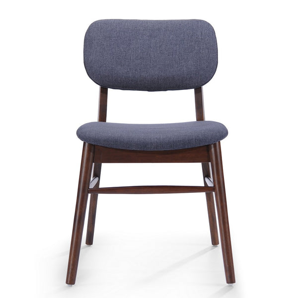 Cota Side Chair Set of 2, Dark Gray Padded Back and Seat, Rich Brown - BM323934