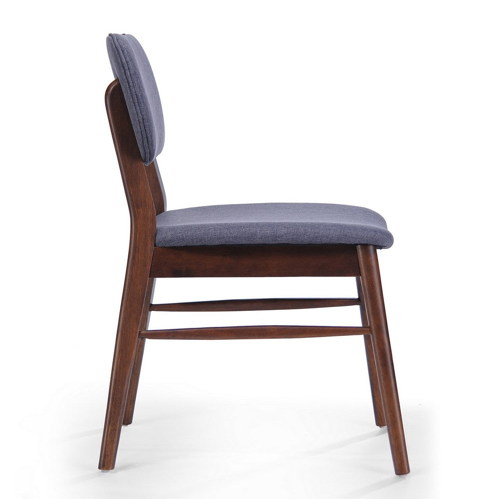 Cota Side Chair Set of 2, Dark Gray Padded Back and Seat, Rich Brown - BM323934