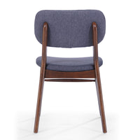 Cota Side Chair Set of 2, Dark Gray Padded Back and Seat, Rich Brown - BM323934