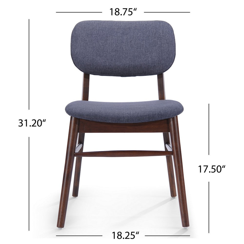 Cota Side Chair Set of 2, Dark Gray Padded Back and Seat, Rich Brown - BM323934
