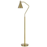 Sty 63 Inch Task Floor Lamp, Swivel Brass Shade Angled Metal Pole -BM323939