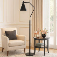 Sty 63 Inch Task Floor Lamp, Swivel Gray Shade, Angled Thin Metal Pole -BM323940