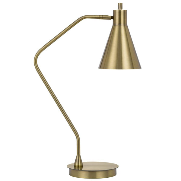 Sty 24 Inch Task Table Lamp, Swivel Brass Shade Angled Thin Metal Pole -BM323941