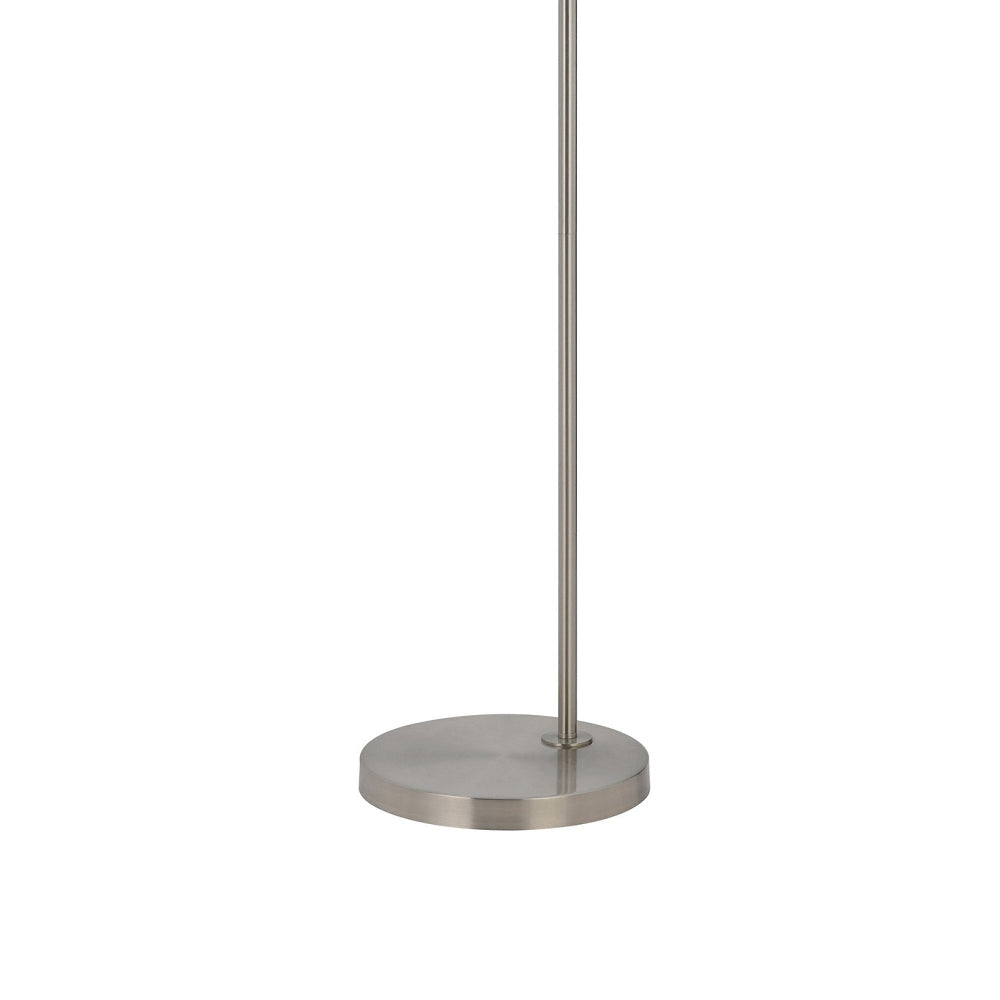 Ashy 68 Inch Floor Lamp, Gooseneck LED, White Shade, Bright Silver Arc Pole -BM323944