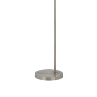 Ashy 68 Inch Floor Lamp, Gooseneck LED, White Shade, Bright Silver Arc Pole -BM323944