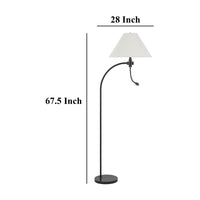 Ashy 68 Inch Floor Lamp, Gooseneck LED, White Shade, Brass Arc Pole -BM323945
